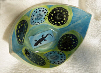 Snackschale, türkis, gecko